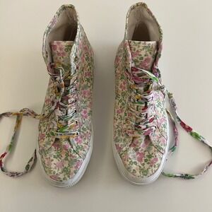 LoveShackFancy x Superga 2795 High-Top Sneakers Floral Pink Green